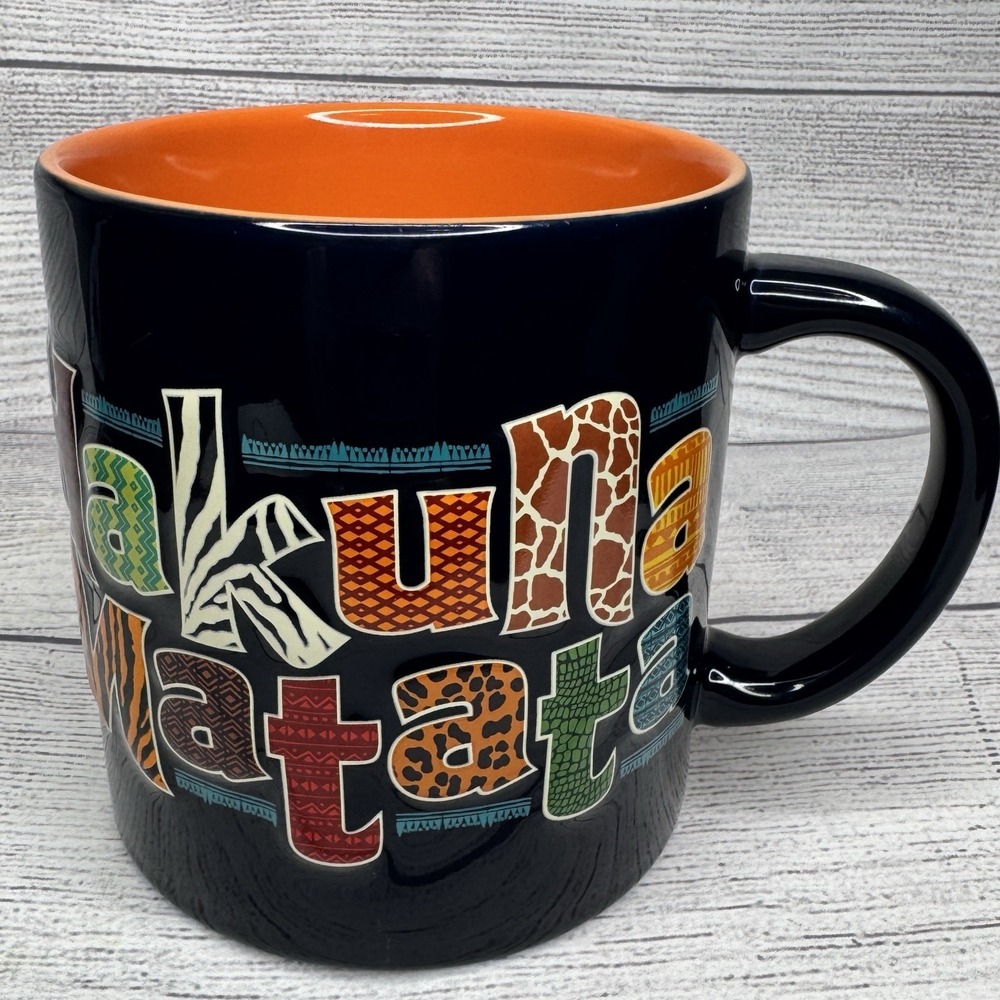 Disney Lion King Hakuna Matata‎ Ceramic Mug Black Orange